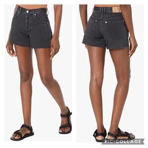 Free People Black Jean Shorts